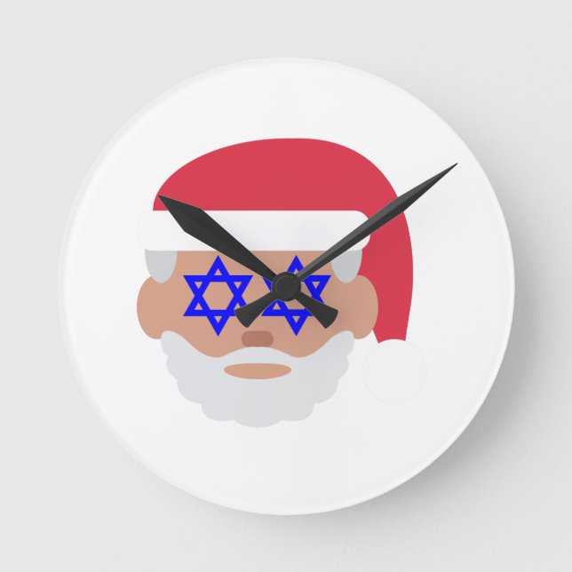 christmukah jultomten emoji rund klocka (Framsida)