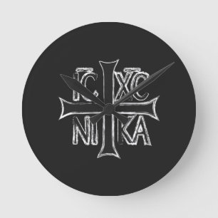 Christogram ICHC NIKA Rund Klocka