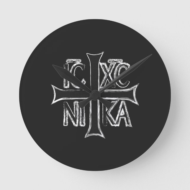 Christogram ICHC NIKA Rund Klocka (Framsida)