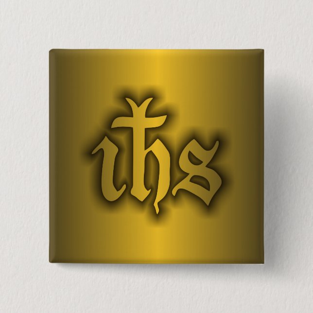 Christogram (IHS) Guld Knapp (Framsida)