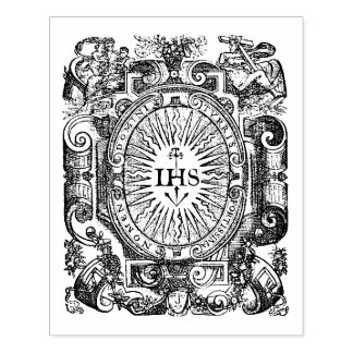 Christogram IHS Rubber Frimärke Stämpel