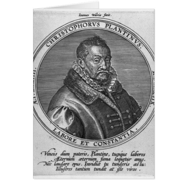 Christophe Plantin Hälsningskort (Framsidan)