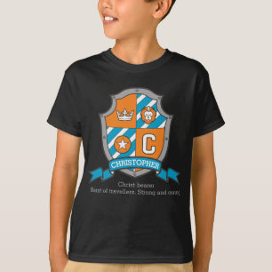 Christopher boys C namn och vapensköld sköld T-shirt