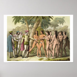 Christopher Columbus (1451-1506) med Hernando Cor Poster