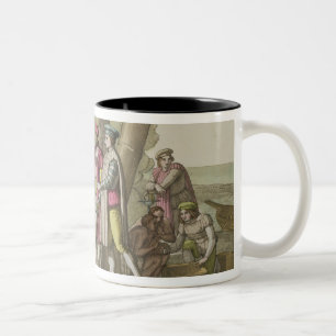 Christopher Columbus (1451-1506) med infödda Amer Två-Tonad Mugg