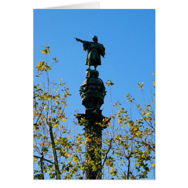 Christopher Columbus Barcelona, Spaniens tomma kor Hälsningskort (Framsidan)