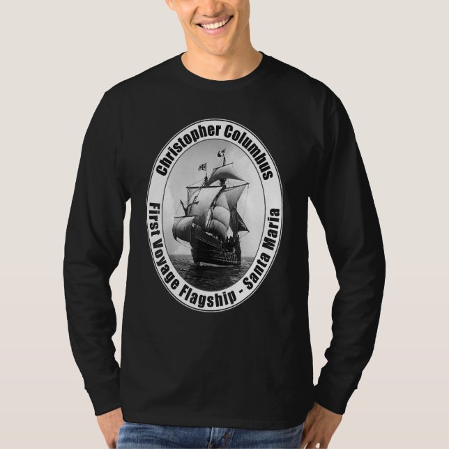 Christopher Columbus Day Amerikansk historia T Shirt (Framsida)