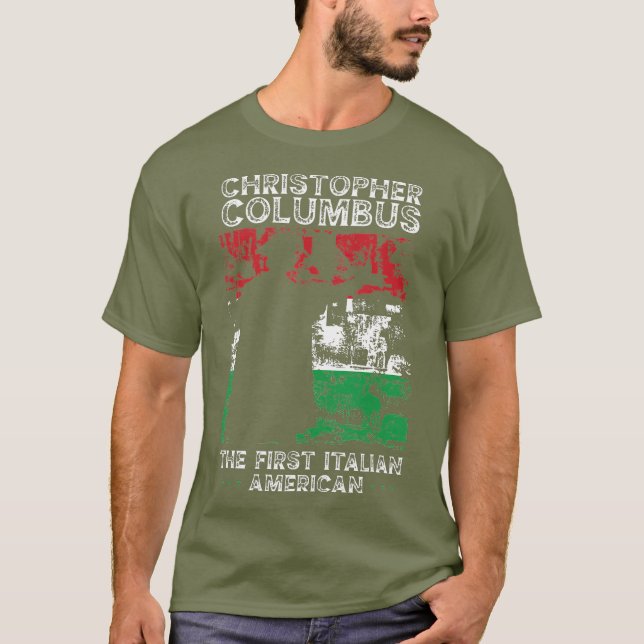Christopher Columbus, den första italienska amerik T Shirt (Framsida)