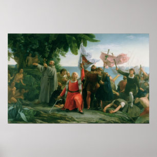 Christopher Columbus första landning i Poster