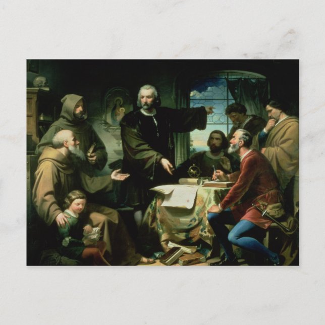 Christopher Columbus i klostret La Vykort (Framsida)