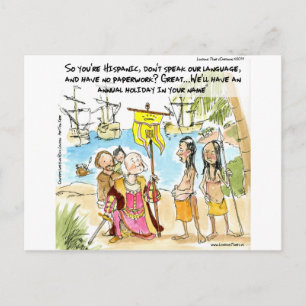 Christopher Columbus immigrerar till Amerika Rolig Vykort