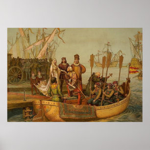 Christopher Columbus lämnar Spanien Poster