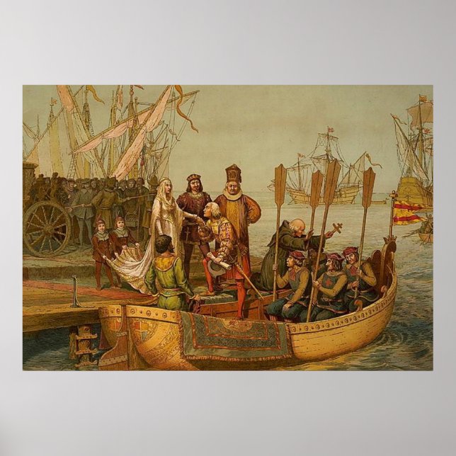 Christopher Columbus lämnar Spanien Poster (Framsidan)