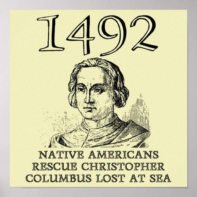 Christopher Columbus Rescued Funny History Poster (Framsidan)