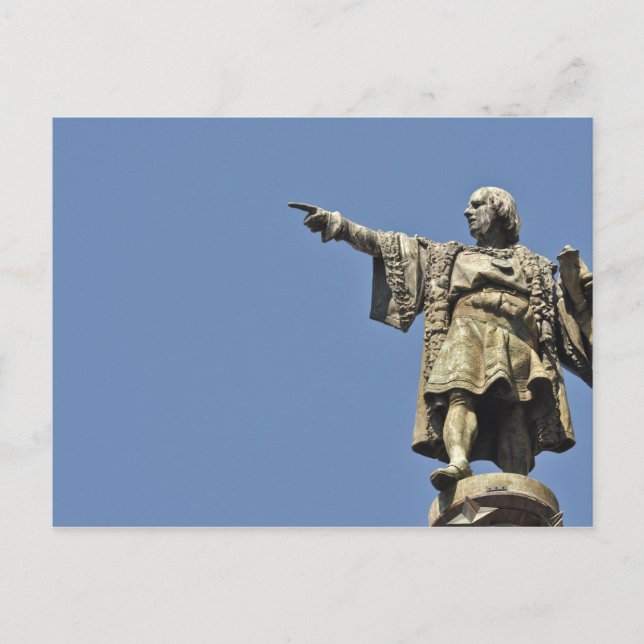 Christopher Columbus Statue Postcard Vykort (Framsida)