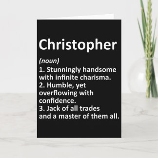 Christopher Definition Personalized Name Funny Bir Kort