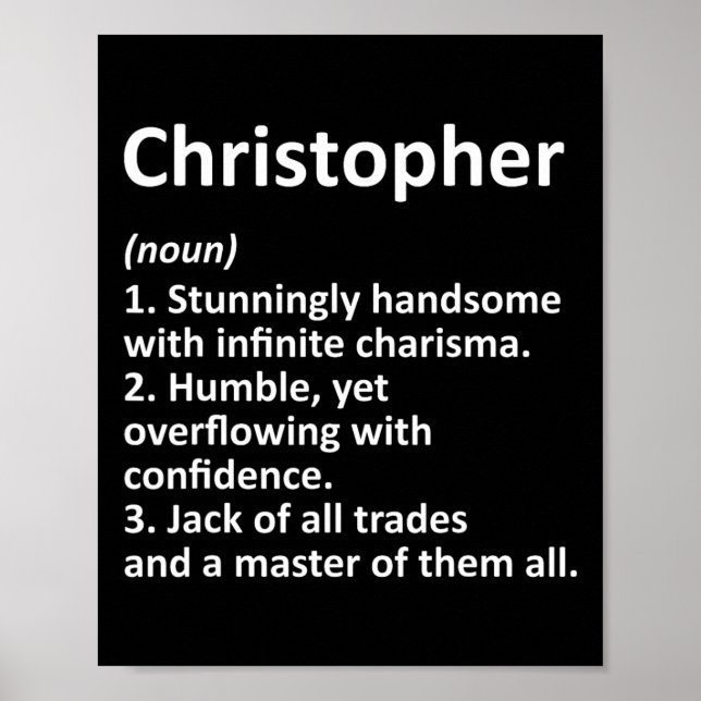 Christopher Definition Personalized Name Funny Bir Poster (Framsidan)