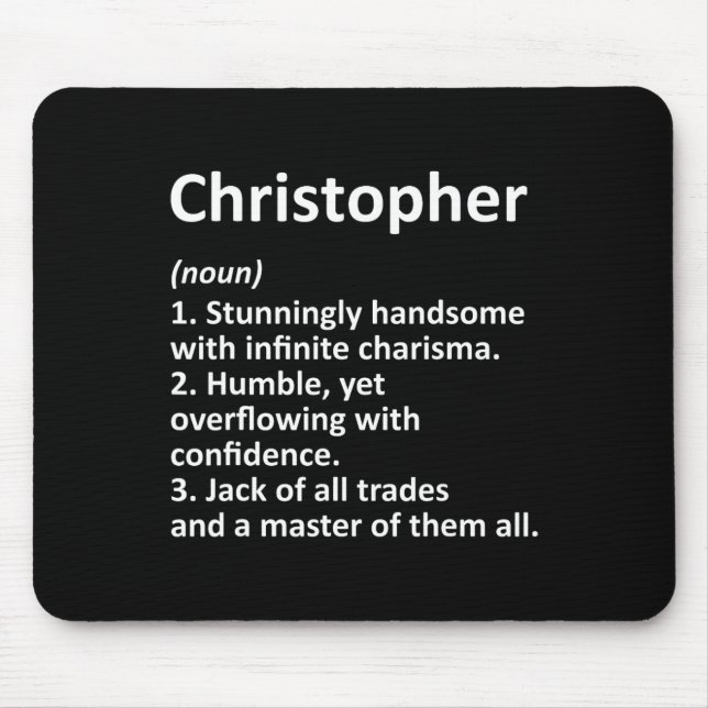 Christopher Definition Personligt Namn Rolig Födel Musmatta (Framsidan)