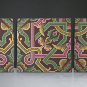 Christopher Dressers Blommönster i Art nouveau Kakelplatta