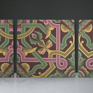 Christopher Dressers Blommönster i Art nouveau Kakelplatta