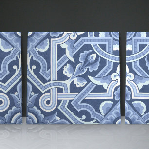 Christopher Dressers Delft Blue-Blommönster Kakelplatta