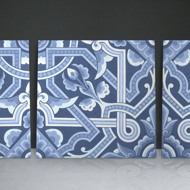 Christopher Dressers Delft Blue-Blommönster Kakelplatta (Skapare uppladdad)