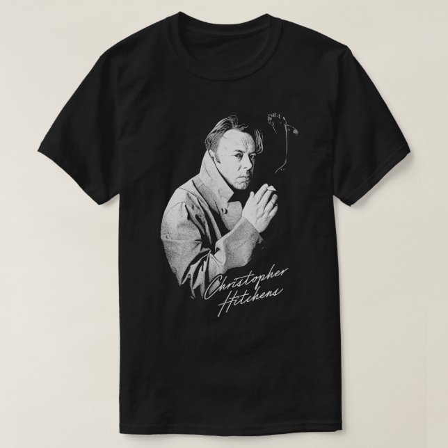 Christopher Hitchens Retro Stil Fläkt Design T Shirt (Design framsida)