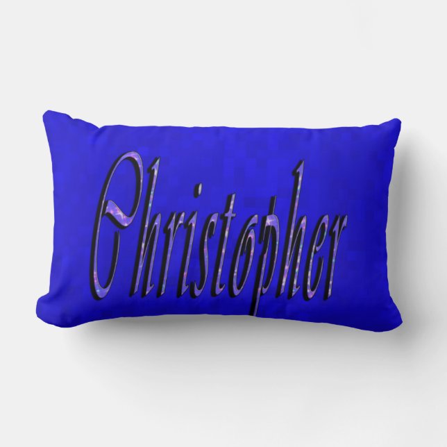 Christopher, Namn, Logotyp, om Blue Mosaic Lumbarkudde (Framsida)