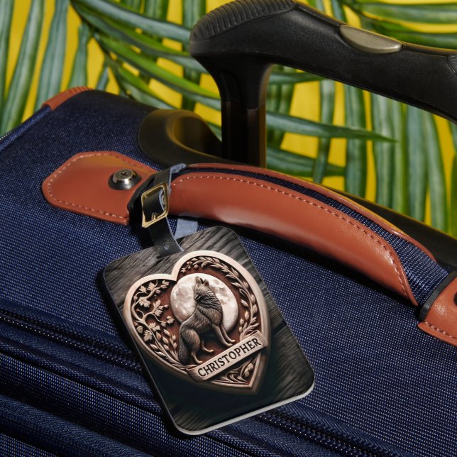 Christopher Varg Howling vid Måne i hjärtat Bagagebricka (Framsida Insitu 1)