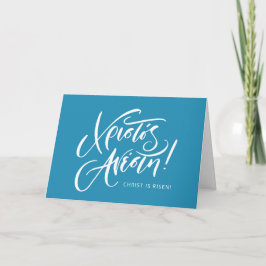 Christos Anesti Grekiska Påsk blue calligraphy Kort