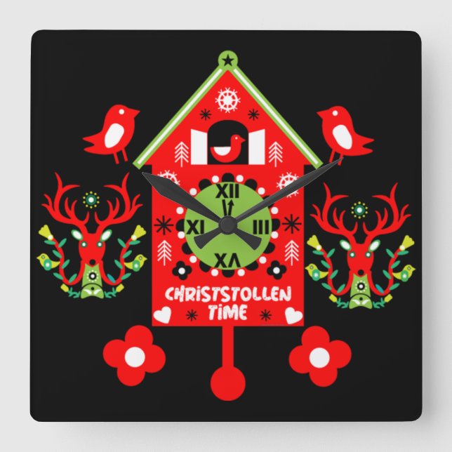 Christstollen Weihnachtsstollen Stollen Julafton A Fyrkantig Klocka (Framsida)