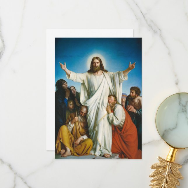Christus Consolator av Carl Bloch Tack Kort (Fram/Back In Situ)