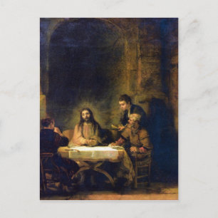 Christus in Emmaus by Rembrandt Vykort
