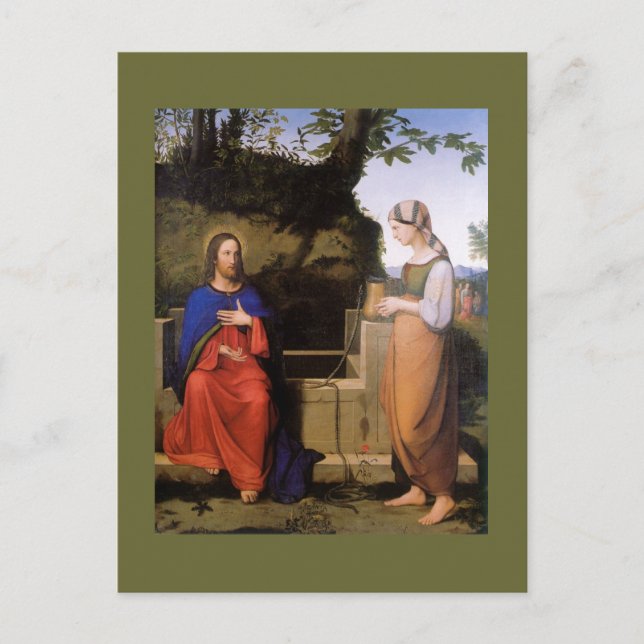 Christus und die Samariterin Vykort (Framsida)