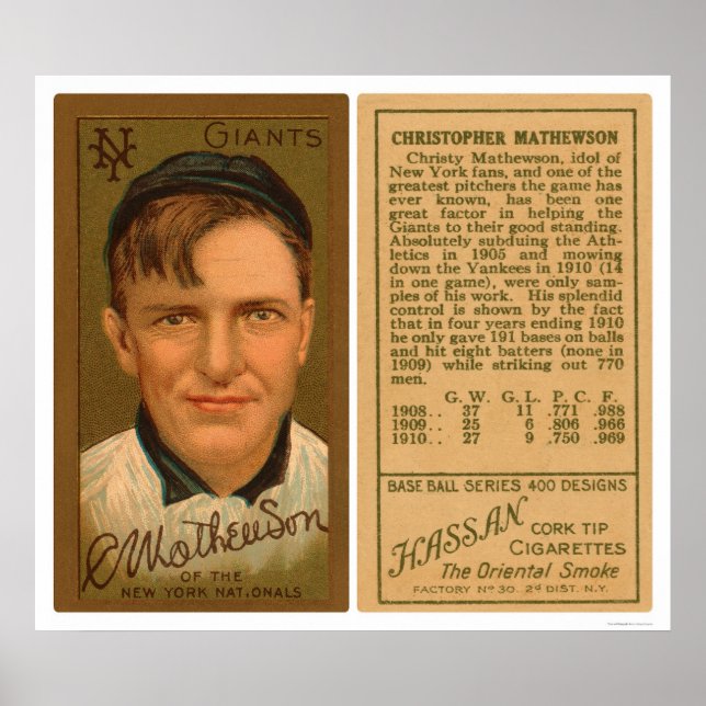 Christy Mathewson Baseball 1911 Poster (Framsidan)
