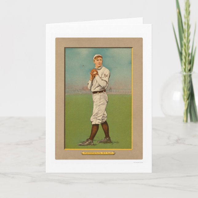 Christy Mathewson Giants Baseball 1911 Kort (Framsida)
