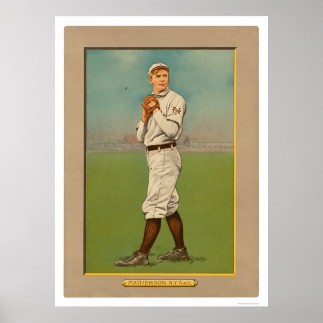 Christy Mathewson Giants Baseball 1911 Poster (Framsidan)
