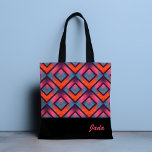Christy Personlig Designer Tote Bag Tygkasse<br><div class="desc">En häpnadsväckande kombination av färg gör ett sjudande mönster. Anpassa med ditt namn genom att redigera texten så att den återspeglar din egen namn. Designad av Evco Studio.</div>