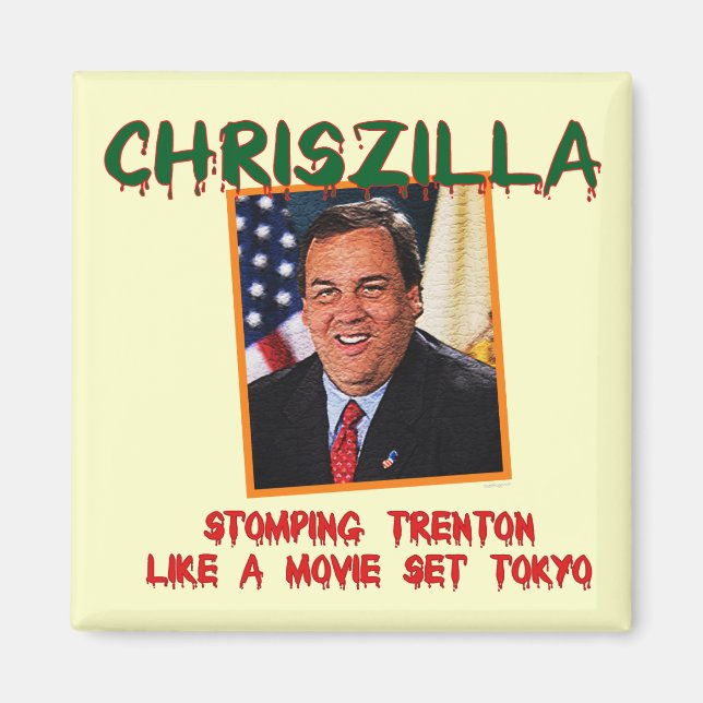 ChrisZilla - Chris Christie Refrigerator Magnet (Framsidan)