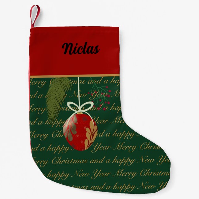 Chritsmas Bauble Small jul Stocking Liten Julstrumpa (Framsidan)