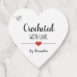 Chrochetd med kärlek kraftmanusmärken gåvor etiketter