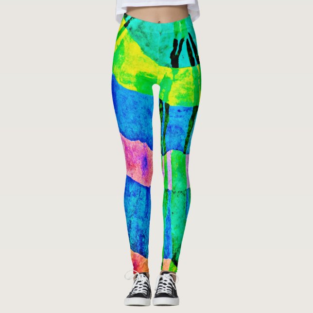 Chroma Abstrakt Elegance Mönster Leggings (Framsida)
