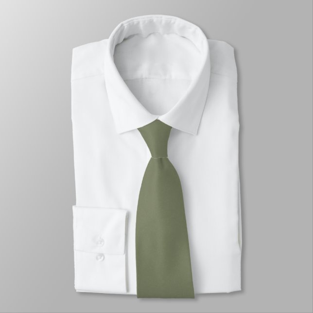 Chroma Textura - Sage Solid Färg Neck Tie Slips (Bunden)
