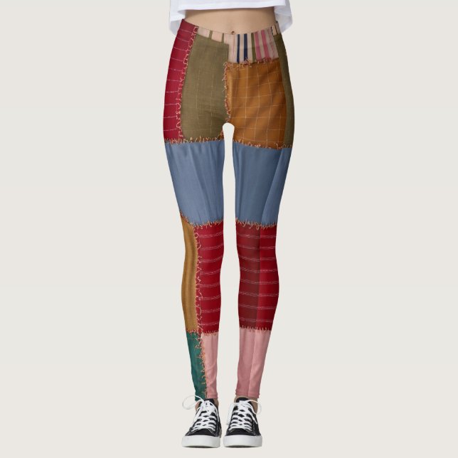 "ChromaStitch Leggings: Vibrant Fusion of Färg" Leggings (Framsida)