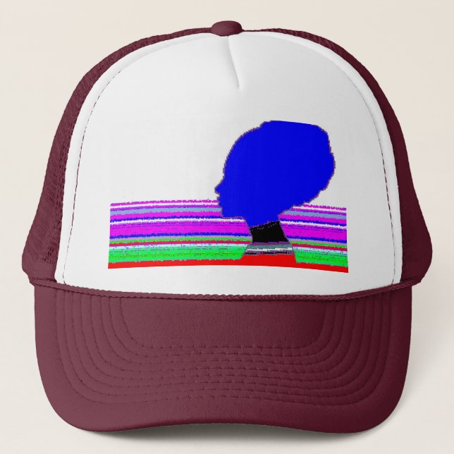Chromatic Blue Profile – Pop Art Trucker Cap Keps (Framsida)