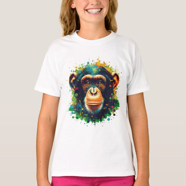 Chromatic Chimpanzant Art T Shirt (Framsida)