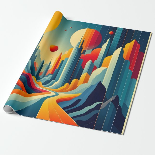 Chromatic Cityscape Presentpapper (Utrullad)