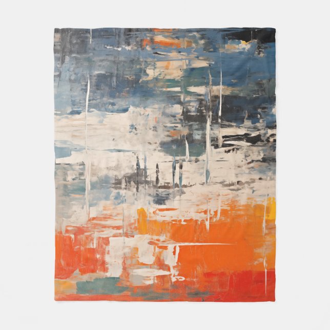 Chromatic Crossroads Abstract Digital Painting Fleecefilt (Framsidan)