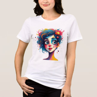 "Chromatic Dream" - Abstrakt Pop Art Porträtt T Shirt