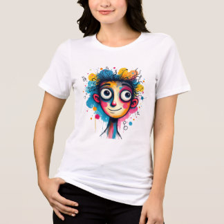 "Chromatic Dream" - Abstrakt Pop Art Porträtt T Shirt